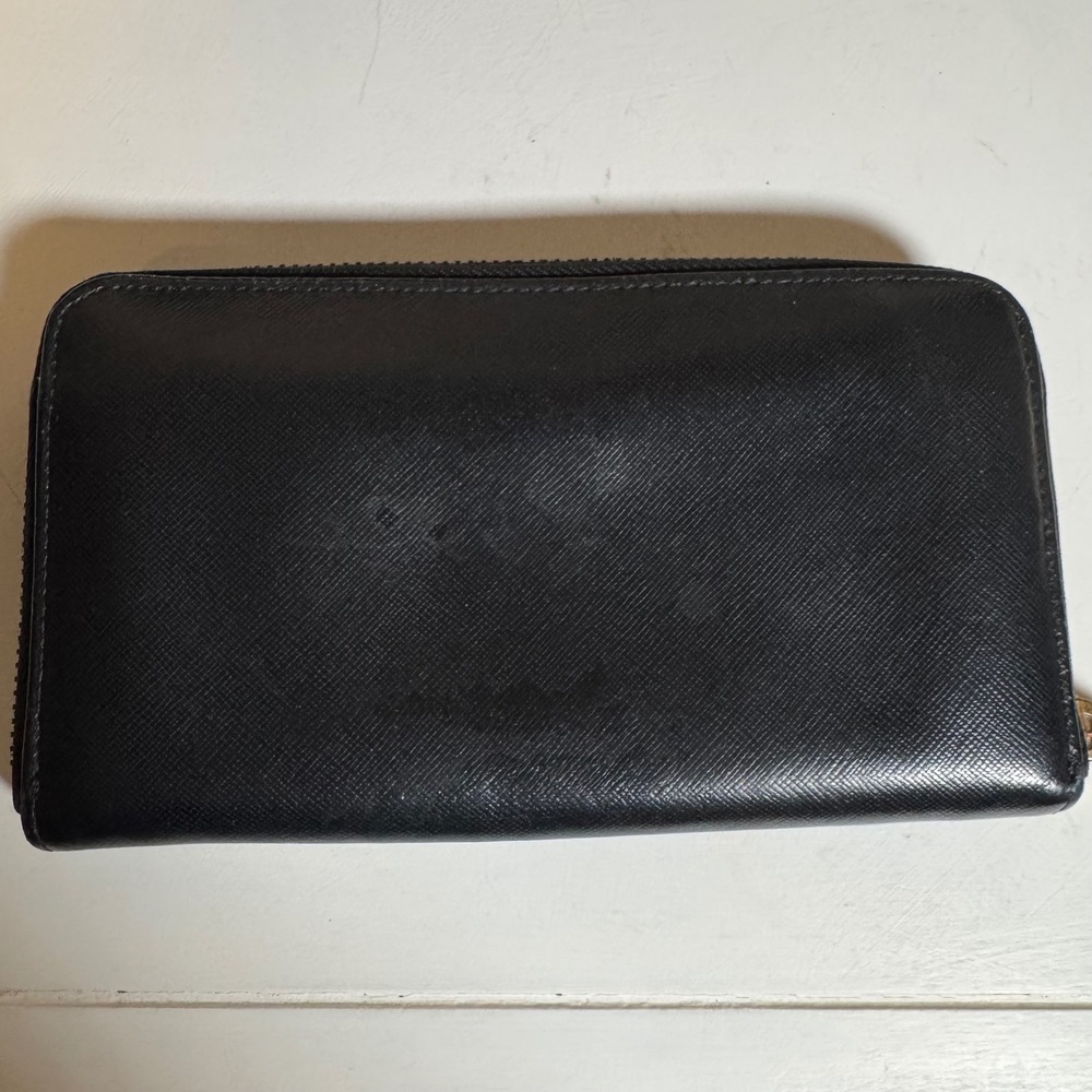 Tory Burch Black Saffiano Leather Zip Around Continental Wallet - Picture 2 of 7
